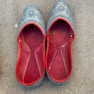 Blue Indian Style Flats Size 4